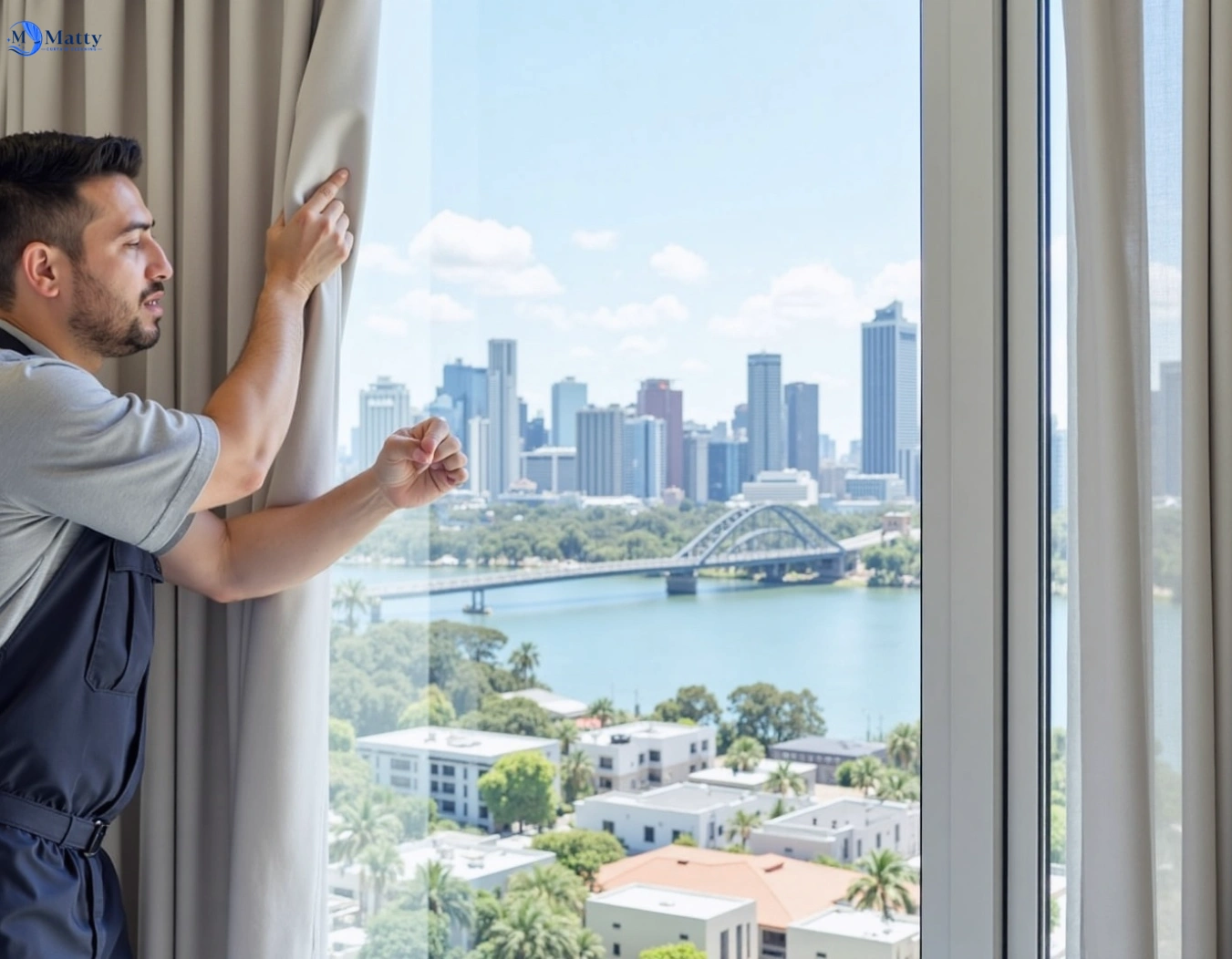 Professional curtain steam cleaning service tarragindi QLD by Matty Curtain Cleaning